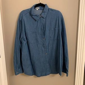Denim plus size top